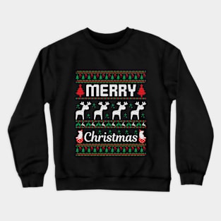 Ugly Christmas Sweater Gifts | Merry Xmas Deer Crewneck Sweatshirt